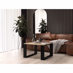Topeshop MODERN MINI SON CZ Table à café, latérale et de salon Table basse Forme carrée 2 pieds