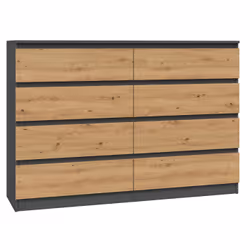 Topeshop M8 140 ANT/ART KPL, Anthracite, Chêne, 8 tiroir(s), Tableau à particules, Monochromatique, Moderne, Tableau à partic ...