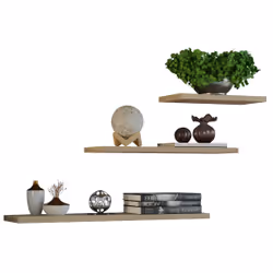 Topeshop TOBI 3P SONOMA, Tablette flottante, Mural, Tableau à particules, Chêne, Bois, Universel, 3 kg