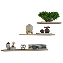 Topeshop TOBI 3P SONOMA étagères Tablette flottante Mural Tableau à particules Chêne, Bois