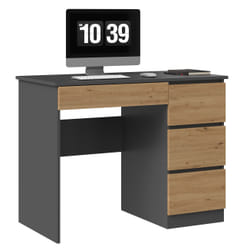 Topeshop MIJAS P ANT/ART KPL bureau d'ordinateur Couleur chêne