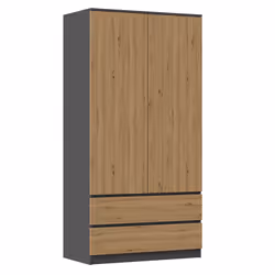 Topeshop SZAFA MALWA AN/AR K, Armoire, 5 étagères, 2 portes(s), Chêne, Tableau à particules, Acrylonitrile-Butadiène-Styrène  ...
