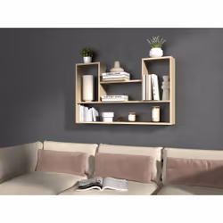 Topeshop BILBAO 4P SONOMA étagères Tablette flottante Mural Tableau à particules Chêne