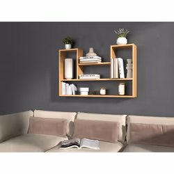 Topeshop BILBAO 4P ARTISAN étagères Tablette flottante Mural Tableau à particules Chêne