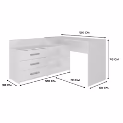 Topeshop DANY BIEL KPL bureau d'ordinateur Blanc - Vue supplémentaire 4