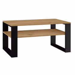 Topeshop MODERN 1P ART CZ, Table basse, Forme rectangulaire, 2 pieds, Chêne