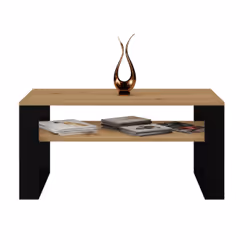 Topeshop MODERN 1P ART CZ Table à café, latérale et de salon Table basse Forme rectangulaire 2 pieds