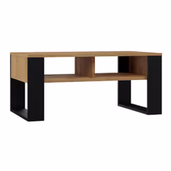 Topeshop MODERN 2P ART CZ, Table basse, Forme rectangulaire, 2 pieds, Chêne