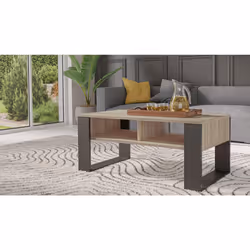 Topeshop MODERN 2P SON CZ Table à café, latérale et de salon Table basse Forme rectangulaire 2 pieds