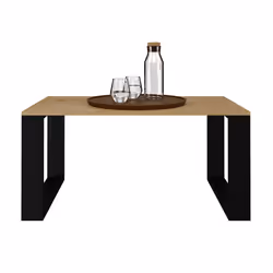 Topeshop MODERN ART CZ Table à café, latérale et de salon Table basse Forme rectangulaire 2 pieds