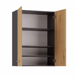 Topeshop POLA MINI DD ANT/ART armoire de rangement de salle de bain Graphite, Chêne