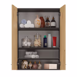Topeshop POLA MINI DD ANT/ART armoire de rangement de salle de bain Graphite, Chêne