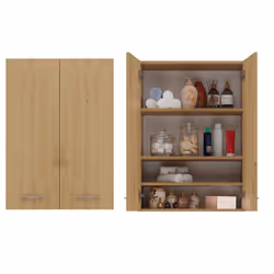 Topeshop POLA MINI DD ARTISAN, Chêne, Mural, 4 étagères, 2 portes(s), Tableau à particules, Mat