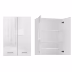 Topeshop POLA MINI DD BPOŁ, Blanc, Mural, 4 étagères, 2 portes(s), Tableau à particules, Brillant