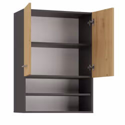 Topeshop POLA MINI DK ANT/ART armoire de rangement de salle de bain Graphite, Chêne