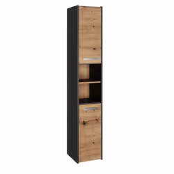 Topeshop S30 ANTRACYT/ARTISAN, Sur pied, 6 étagères, 2 portes(s), Tableau à particules, Mat, Porte à charnière