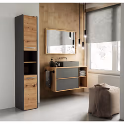 Topeshop S30 ANTRACYT/ARTISAN armoire de rangement de salle de bain
