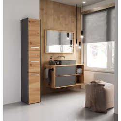 Topeshop S33 ANTRACYT/ARTISAN armoire de rangement de salle de bain Chêne