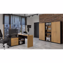 Topeshop OLIV 2D ANT/ART KPL bibliothèque de bureau - Vue supplémentaire 4