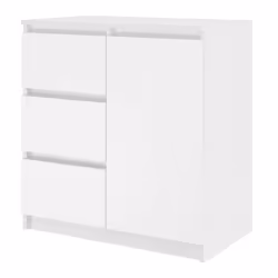 Topeshop 1D3S BIEL KPL, Blanc, 3 tiroir(s), Tableau à particules, Moderne
