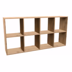 Topeshop MALAX 2X4 ARTISAN, Bois naturel, 8 étagères, Tableau à particules, Tableau à particules, Acrylonitrile-Butadiène-Sty ...