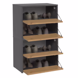 Topeshop MODO X2 ANT/ART Organisateur pour chaussures Fermé Anthracite, Chêne