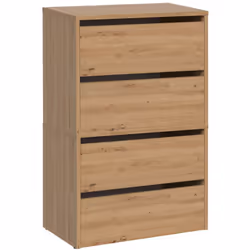 CONFORTABLE MODERNEARMOIRE À CHAUSSURES SANS POIGNÉES 4 NIVEAUX IDÉAL POUR LE HALLROOM MODÈLE : MODO X2 COULEUR : CHÊNE ARTIS ...