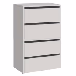 Topeshop MODO X2 BIEL, Fermé, Blanc, Tableau à particules, 4 étagères, Mat, 600 mm