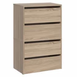 Topeshop MODO X2 SONOMA, Fermé, Chêne de Sonoma, Tableau à particules, 4 étagères, Mat, 600 mm