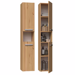 Topeshop NEL I ARTISAN, Chêne, Sur pied, 5 étagères, 2 portes(s), Tableau à particules, Mat
