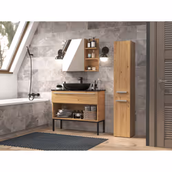 Topeshop NEL II ARTISAN armoire de rangement de salle de bain Chêne