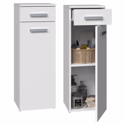 Topeshop NEL V DS BIEL, Blanc, Sur pied, 3 étagères, 1 tiroir(s), 1 portes(s), Tableau à particules