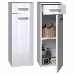 Topeshop NEL V DS BIEL POŁ, Blanc, Sur pied, 3 étagères, 1 tiroir(s), 1 portes(s), Tableau à particules