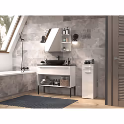 Topeshop NEL V DS BIEL POŁ armoire de rangement de salle de bain Blanc