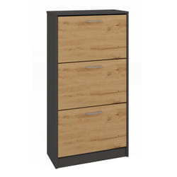 Topeshop PAULA ANT/ART Organisateur pour chaussures Fermé Anthracite, Chêne