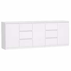 Topeshop COSTA BIEL KOMPLET, Blanc, 6 tiroir(s), Tableau à particules, Moderne, Tableau à particules