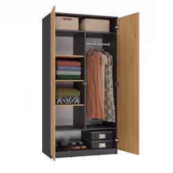 Topeshop SD-90 ANT/ART KPL placard et armoire de chambre à coucher 7 étagères 2 portes(s)