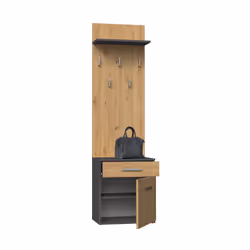 Topeshop DUO WIESZAK ANT/ART cintre Anthracite, Chêne