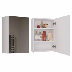 Topeshop POLA 1DL BIEL, Blanc, Mural, 3 étagères, 1 portes(s), Tableau à particules, Mat