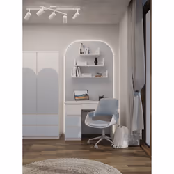 Topeshop MIJAS L FR BLUE KPL bureau d'ordinateur Bleu, Blanc