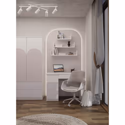 Topeshop MIJAS L FR PINK KPL bureau d'ordinateur Rose, Blanc