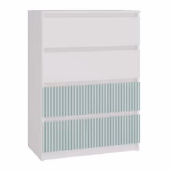 Topeshop M4 FR MINT KPL, Couleur menthe, Blanc, 4 tiroir(s), Tableau à particules, 700 mm, 400 mm, 970 mm