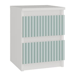Topeshop M2 FR MINT Table de nuit et table de chevet Table de nuit / chevet 2 tiroir(s) Couleur menthe, Blanc