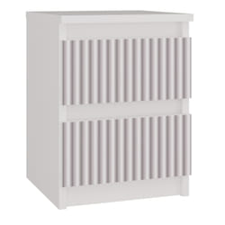 Topeshop M2 FR PINK Table de nuit et table de chevet Table de nuit / chevet 2 tiroir(s) Rose, Blanc