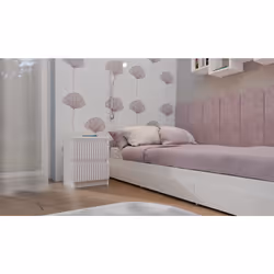 Topeshop M2 FR PINK Table de nuit et table de chevet Table de nuit / chevet 2 tiroir(s) Rose, Blanc