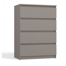 Aster T4 Commode chambre/bureau/salon 95.5x70x40 / 4 tiroirs gris Meuble de rangement moderne Chiffonier Style Scandinave Dressing