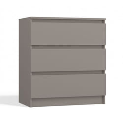 Aster T3 Commode chambre/bureau/salon 77x70x40 / 3 tiroirs gris Meuble de rangement moderne Chiffonier Style Scandinave Dressing
