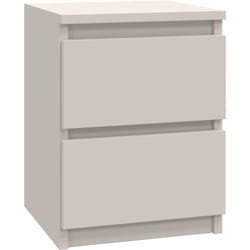 ASTER - Table de chavet style scandinave beige - 30x30x40 cm - Chevet 2 tiroirs - Meuble de chambre