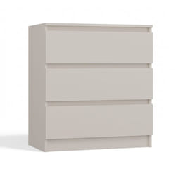 Aster T3 Commode chambre/bureau/salon 77x70x40 / 3 tiroirs Beige Meuble de rangement moderne Chiffonier Style Scandinave Dressing