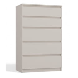 ASTER T5 Commode contemporaine chambre/salon/bureau 40x70x109.5 beige 5 tiroirs Meuble de rangementent Chiffonier